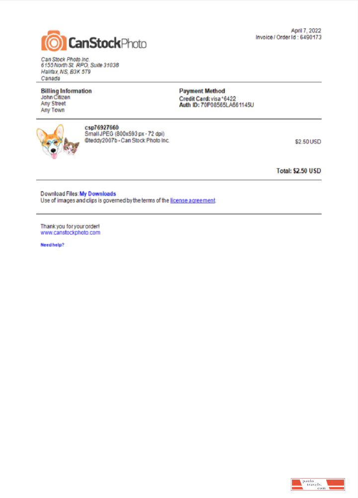 USA Canada Can Stock Photo invoice PSD template